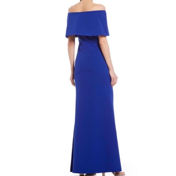 Blue long gown off shoulders size 16 - Picture 3 of 8